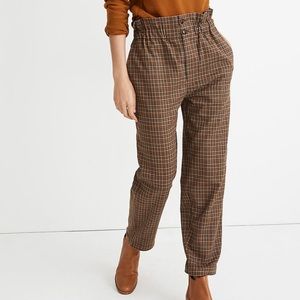 Madewell / Plaid Paper Bag Trouser